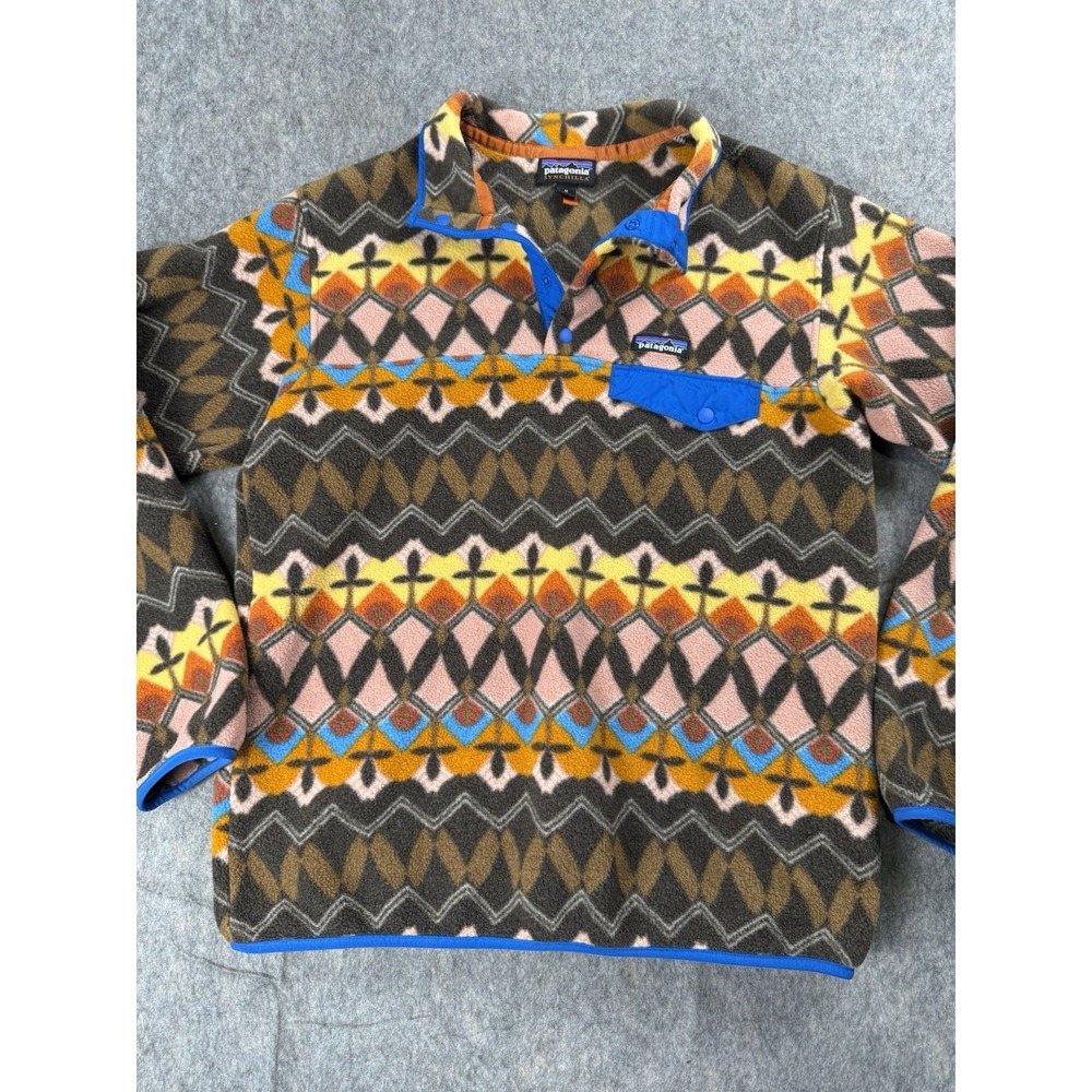 Patagonia Women's Medium Lightweight Synchilla Snap-T‎ Champions Big Anthos Rare - Picture 2 of 7